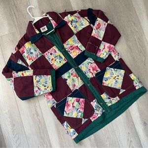 Psychic Outlaw Jacket patchwork floral womnens Red Green grannycore boho